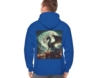 Fierce Dragon Graphic Hooded Sweatshirt, Cozy Unisex Hoodie for Gamers, Perfect for Gifts, Casual Wear, Dragon Lover Merch