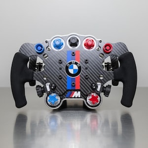 Volante da simulazione BMW GT in fibra di carbonio, compatibile con SimHub.