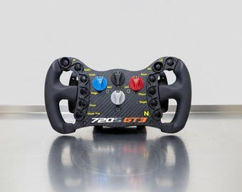 Kierownica wyścigowa 720s Sim Racing z włókna węglowego CNC z aluminium GT Simracing, kompatybilna z Simhub