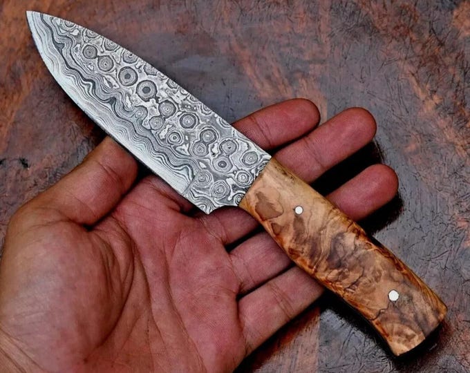 Handmade Damascus Hunting Camping Survival knife Skinner with leather Sheath| forged Damascus Knives Men gift for him, Groom Father Gift