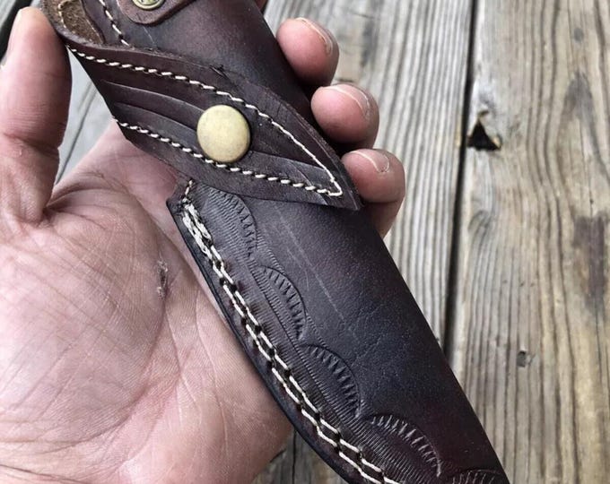 Custom Handmade Leather Knife Sheath Fixed Blade Belt Sheath Gift For Boys Father Gift Gift For Him