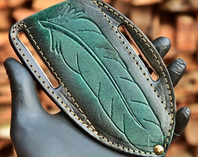 Custom hand Craft Pancake Leather Sheath For Fix Blade knives & folding Blade pocket Knife Belt Case