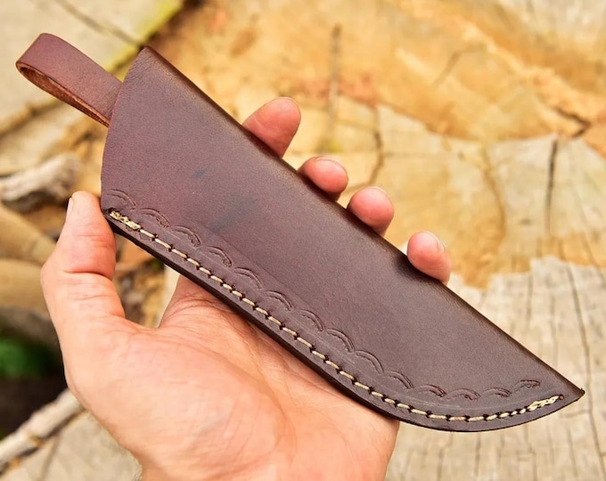 Scout Carry Bushcraft Knife Sheath Leather HandCraft Cowhide Genuine Leather Knives Sheath For Fixed Blade Knife Holster Cover Pouch