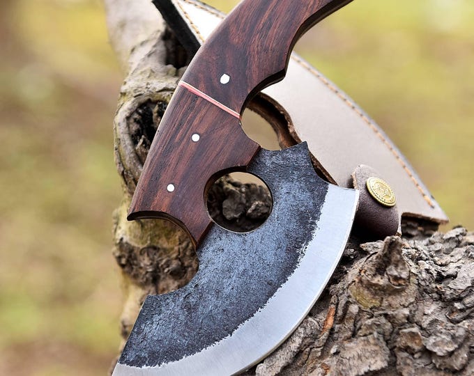Ulu Knife, Ulu Chef Knife, Alaskan Kitchen Knife , Damascus Kitchen knife , ulu knife Sheath Best Gift