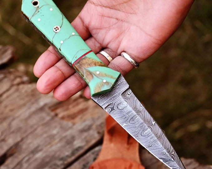 Damascus Dagger Custom Handmade Double Edge Knife Hunting Knife, Viking Knife,Wedding Gift Damascus knife Groomsmen gift Best gift US