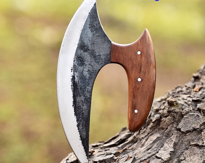 Handmade Ulu Knife, Pizza Cutter, Kitchen Knife, Valentine Gift, Handmade Ulu Cutter, Pizza Axe, Bull Cutter, Birthday Gift For Men
