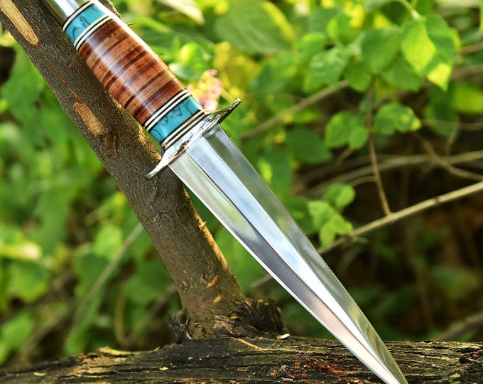Handmade Double Edged Boot Knife ,Best Hunting knife , Handmade Knives Knife Gift , Bushcraft knife , Camping knife With Sheath