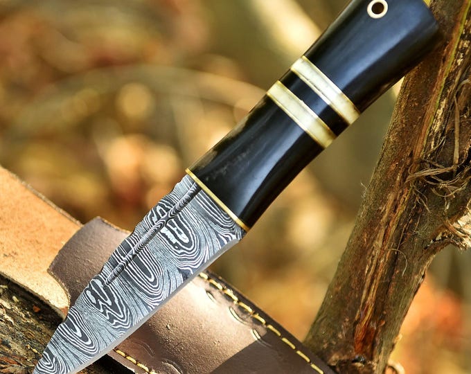 Handmade Celtic Scottish Dirk Damascus SGIAN DUBH Traditional Knife Comes With Leather Sheath Best Men Gift Father Gift