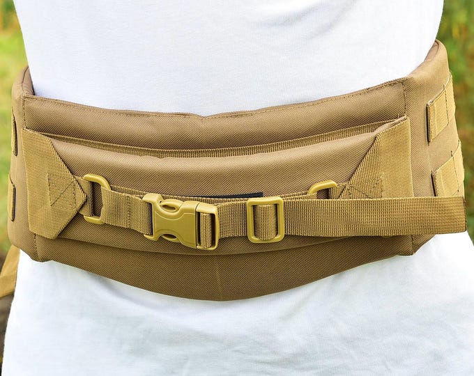 Military Alice Belt Kidney Pad Waist Belt Camping Outdoor Tactical Belt Hiking Belt- 12MM Padding - Carry Hold 220 Lb