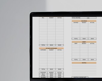 Digital Monthly Budget Tracker - Etsy