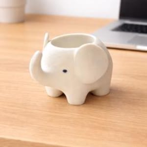 Elephant Succulent Planter | Cute Mini Plant Pot | Small Desk Planter | 3D Printed Decor | Gift for Plant Lovers
