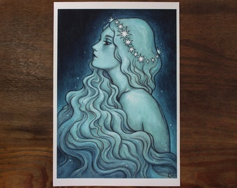 Silver Waves Giclée Print A4