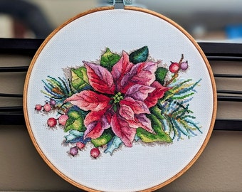 Floral Design - Finished Cross Stitch Wall Art