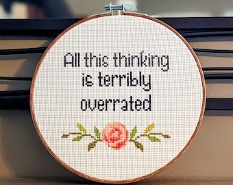 All This Thinking is Terribly Overrated - Finished Downton Abbey Cross Stitch