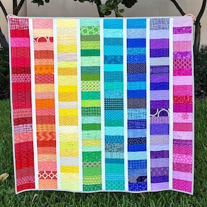 Rainbow Stripe Baby Quilt