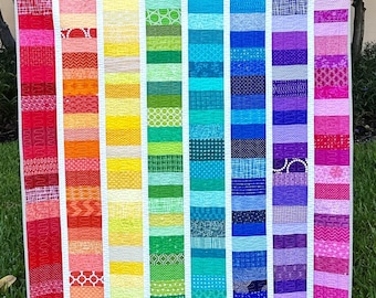 Rainbow Stripe Baby Quilt