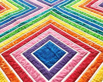 Rainbow Squares Quilt