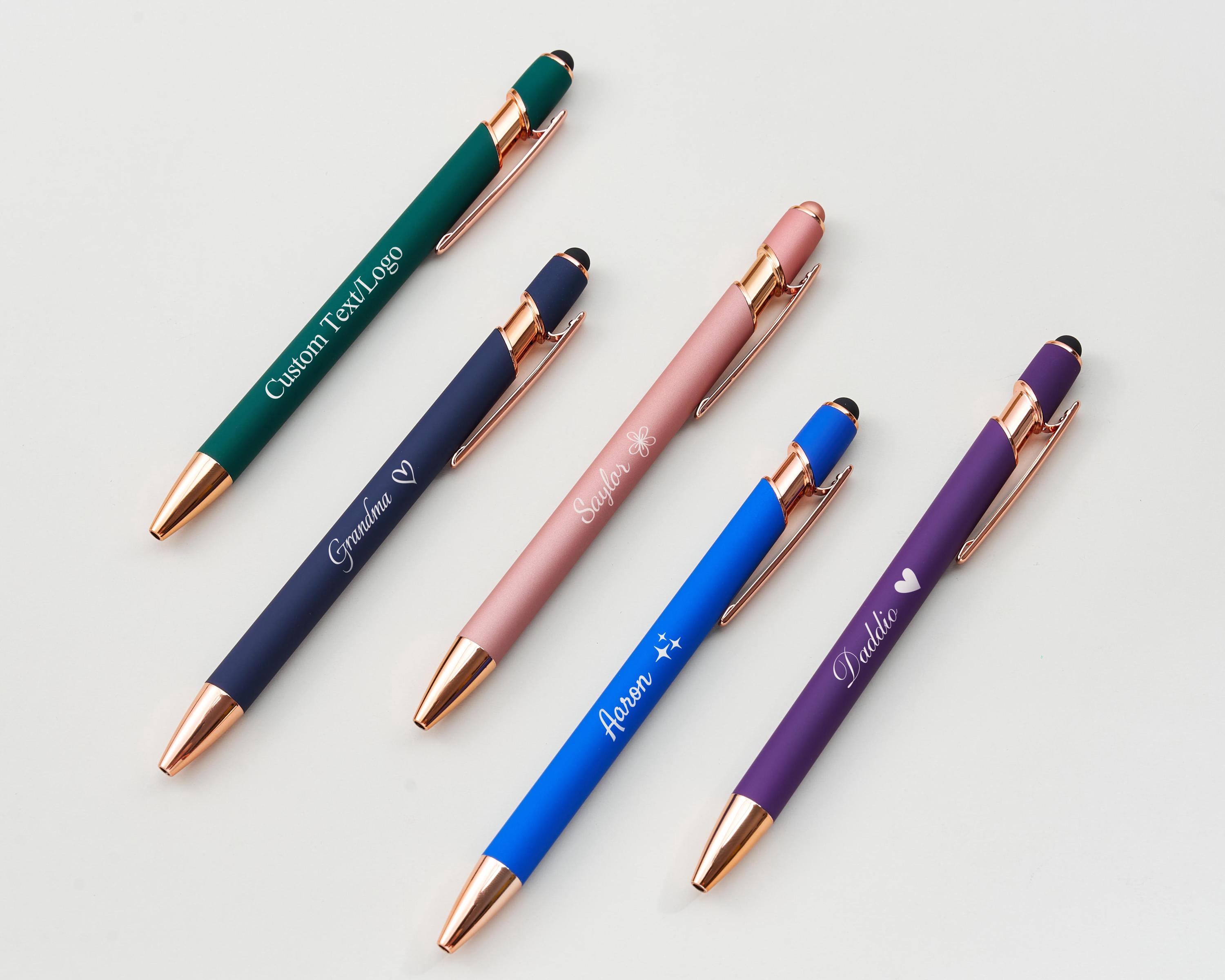 Custom Ballpoint Pen With Soft Touch Head, Personalized Text & Logo ...