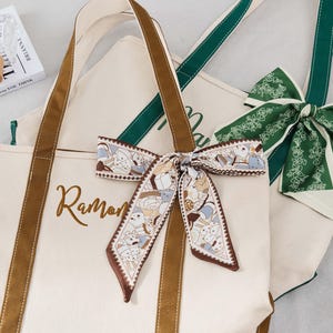 Custom Canvas Tote Bag, Personalised tote bag, bridesmaid gift bag, embroidered with initials custom tote, Personalized Logo & name bag