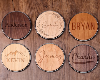 Personalized Wooden Wireless Charger Station with Name, 15W Fast Charging Pad, Custom Phone Charger, Perfect Corporate or Birthday Gift