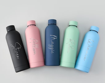Personalized Tumbler, Custom Insulated Water Bottle with Name, Elegant Wedding, Anniversary, Birthday or Corporate Gift for Him & Her