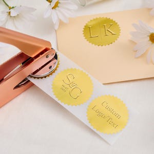 Embosseur de mariage personnalisé, Sceau monogramme personnalisé, Outil de gaufrage d'initiales personnalisées, Embosseur d'invitations, Tampon de serviette de table pour mariage