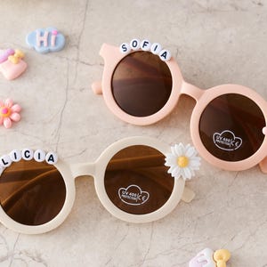 Custom Flower Name Sunglasses, Fun Sunglasses for Kids/Toddlers, Sunglasses with Cute Accessories, Little Girl Gift & Party Favor