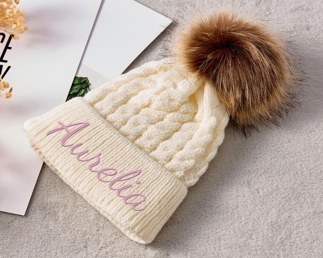 Personalized Beanie With Embroidered Name, Custom Knit Winter Beanies ...