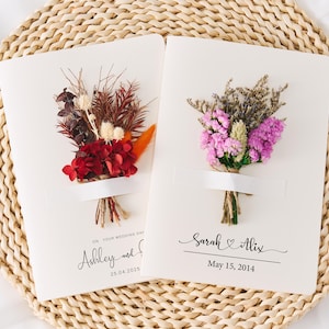 Benutzerdefinierte Trockenblume Brautjungfer Vorschlag Karte, handgemachtes Hochzeitsgeschenk mit personalisiertem Text Umschlag, werden Sie meine Brautjungfer einladen