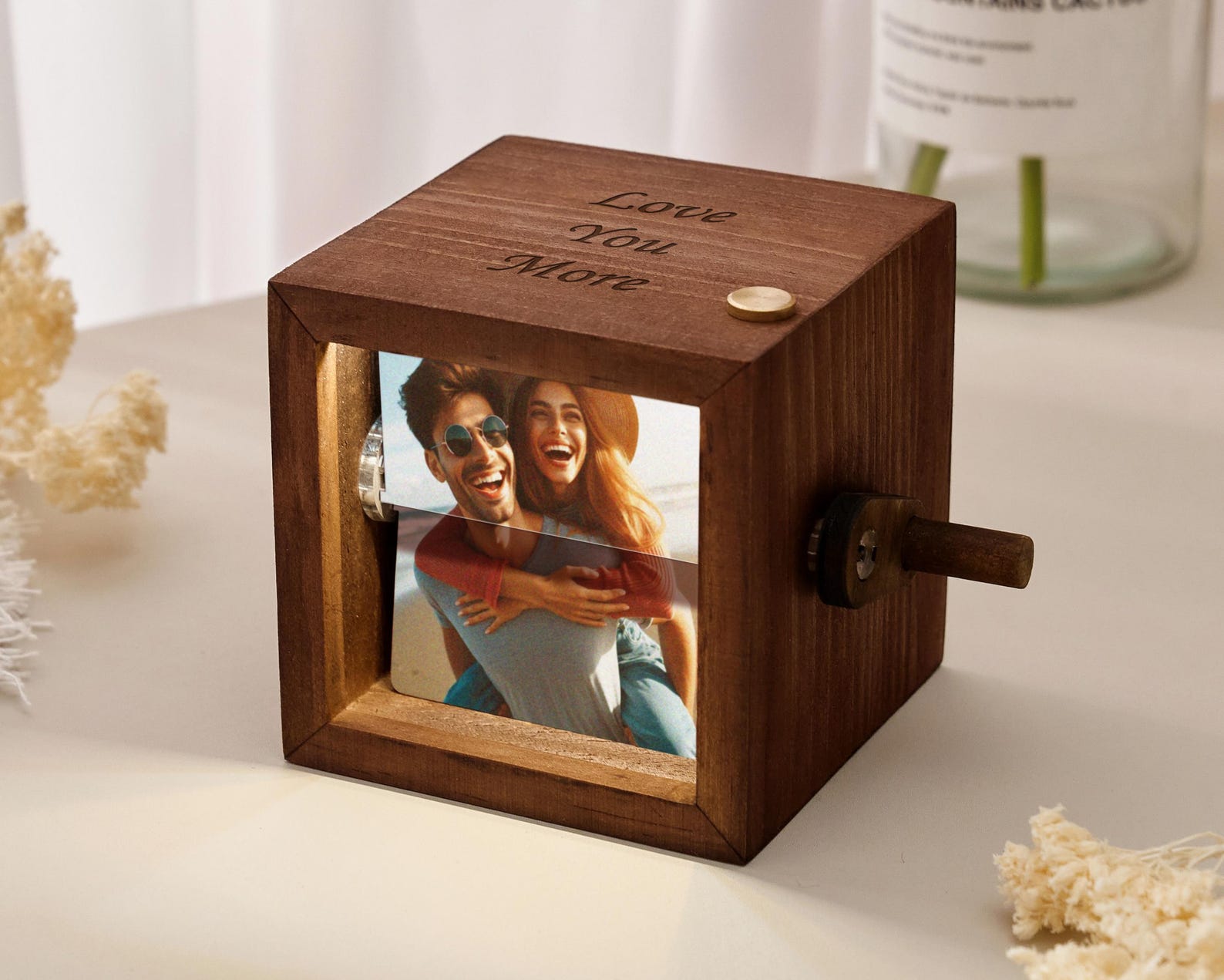 Picturebox Scale Wooden Flip Book Picture Box With Light, Personalized Moving Photo ...