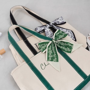 Kundenspezifische Segeltuchtasche, personalisierte Namenstasche, Brautjungferngeschenk, gestickte Initialen, freie Band, haltbare und modische Tasche für jeden Anlass