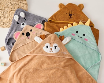 Custom Towel with Name, Soft Plush Hooded Bath Towel for Nursery Use, Soft Personalized Towel for Newborn, Gift for Mom, Baby Boy Girl Gift