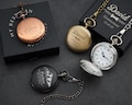 Elegant Pocket Watch with Chain, Personalized Timepieces with Gift Box, Perfect Wedding Keepsake, Engraved Groomsmen & Best Man Wedding Gift