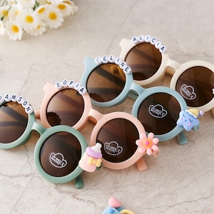Sunglasses for Girls & Kids, Sunglasses with Cute Accessories, Custom Name Option, Fun Toddler Sunglasses, Unique Party Gifts