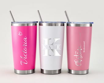 Personalized 20oz Tumbler, Custom Tumbler, Laser Engraved Tumbler, Stainless Steel Cup, Travel Mug, Vacation Tumbler, Girls' Weekend Gift