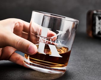 Engraved Whiskey Glass, Personalized Wine Tumbler Keepsake for Him, Dad Present, Birthday Surprise, Idea Gift for Anniversary & Christmas