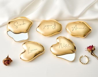 Personalisierter Spiegel, Wolkenform Taschenspiegel, Taschenspiegel mit Name, Hochzeit Gunsten Spiegel, Brautparty Geschenke für Sie
