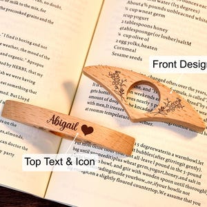 Personalized Walnut Book Page Holder, Custom Name Wooden Thumb Page Spreader, Perfect Book Lover Gift for Birthday or Anniversary image 8