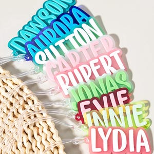 Backpack Name Tag for Kids, Personalized Name Keychain, Custom School Bag Label, Diaper Bag Tag, Keyring for Boys & Girls, Kids School Gift