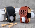 Custom Golf Ball Bag with Name & Engraved Tees, Personalized Leather Golf Pouch, Golf Tee Holder Ball Organizer, Golf Keychain for Men product logo