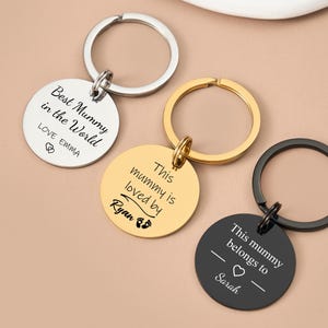 To My Mom Engraved Keychain - Durable Stainless Steel Mother&#39;s Day Gift - Personalized Custom Jewelry for Mum, New Mom Gift from Daughter