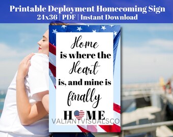 Printable 24x36 Military Homecoming Sign | Military Deployment | Welcome Home Sign | Instant Download PDF