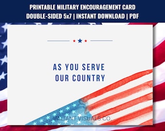 Printable Military Encouragement Card | 5x7 PDF | Ready-to-Print Support Card | 2-Up Design for Easy Printing | Training Deployment