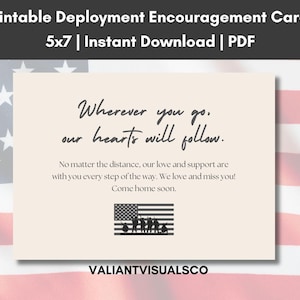 Deployment Encouragement Card | Printable 5x7” PDF (2-Up) | Military Deployments Training | Army Marines Navy Air Force | Instant Download