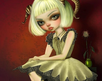 LIMITED EDITION art print -Green Maiden-Lady- giclee print