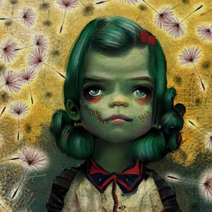 Frankie und die Pusteblumen 8x8 Giclée-Druck
