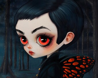 SIGNED ARTIST PROOF -Mothman Blythe Illustration- giclee print