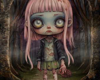 SIGNED ARTIST PROOF - Little Bit Undead- giclee print
