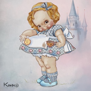Kewps® in Wonderland/Alice/Rose ONeil&#39;s Kewpie&#39;s fan art/ Museum quality Giclee professional print