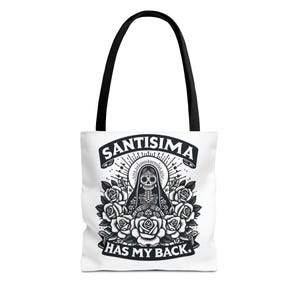 Santisima Tragetasche, Boho Chic, Totenkopf Design, Geschenk für sie, Tag der Toten, den täglichen Gebrauch, langlebig, Tasche zum Einkaufen, Strand